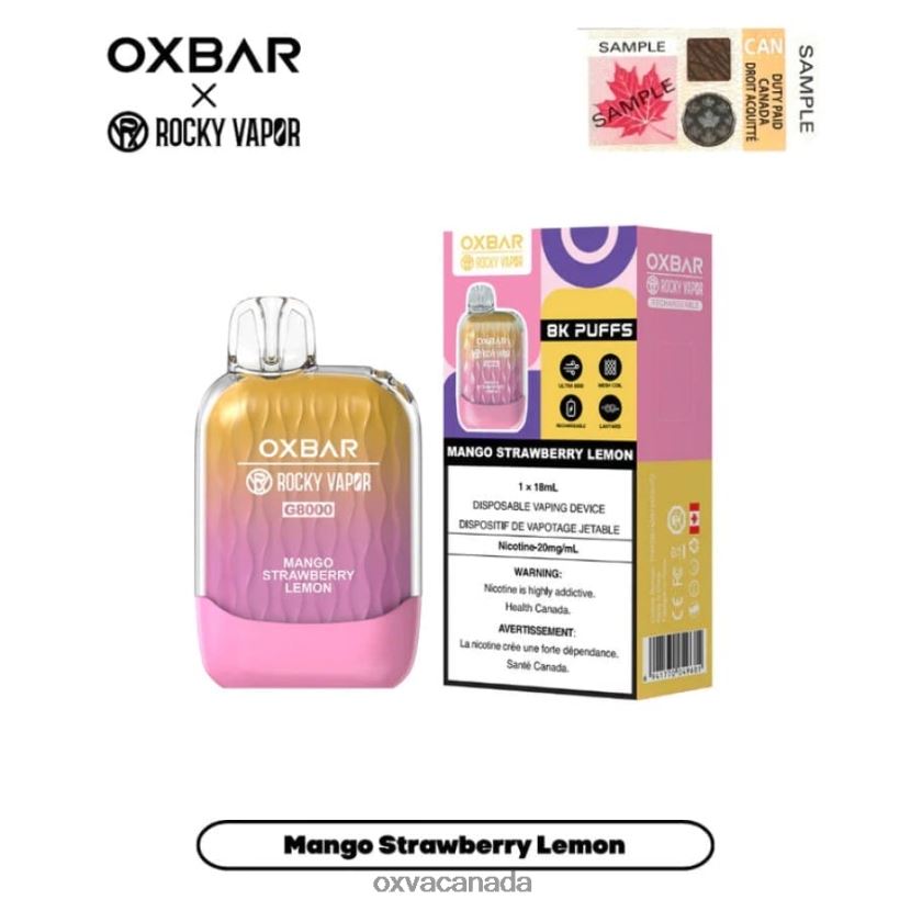 OXVA OXBAR G8000 MANGO STRAWBERRY LEMON 68086V10 - OXVA Canada